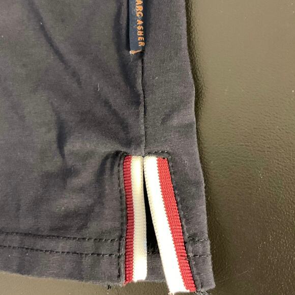 Mark Asher New York Blue Split V-Neck Short Sleeve Casual Polo Size L - Picture 5 of 8